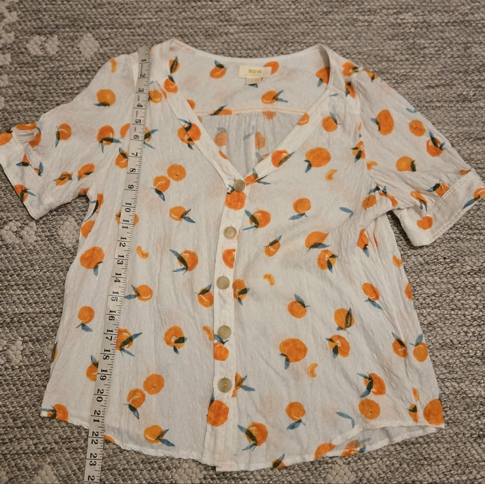 Anthropologie Maeve Hansley Blouse Top 6 Oranges EUC! - Picture 6 of 8